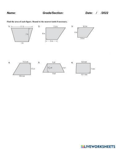 9.3 Area of trapezoids