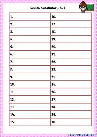 Review Vocabulary 4-2