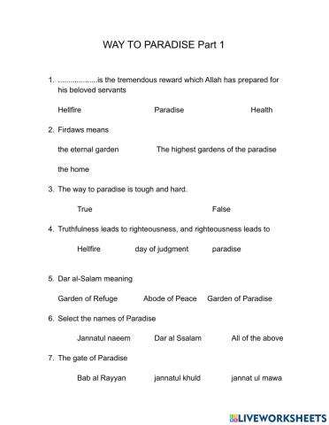 Way to paradise Part 1