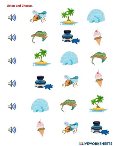 Listen and choose Letter I