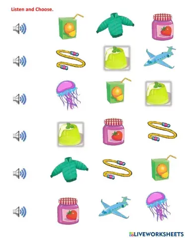 Listen and choose Letter J