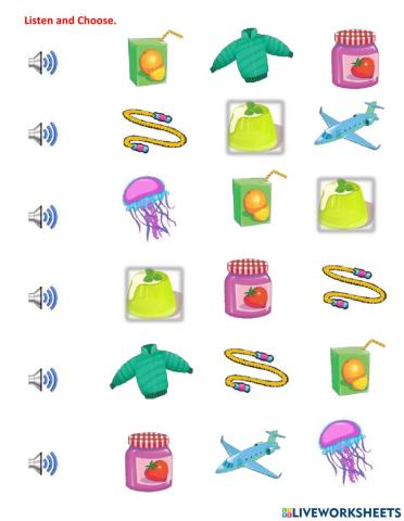 Listen and choose Letter J