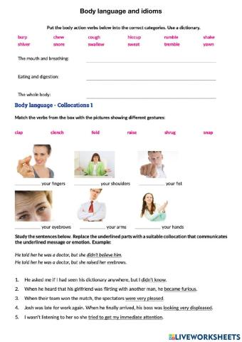 Body language and idioms