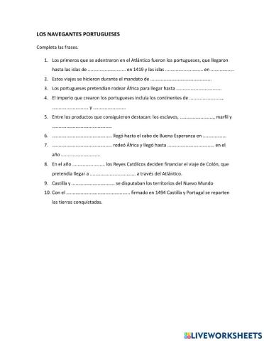 Los navegantes portugueses