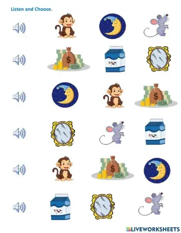 Listen and choose Letter M