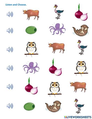 Listen and choose Letter O