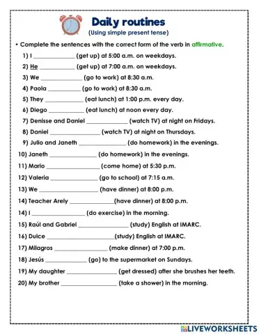 Let's describe daily routines