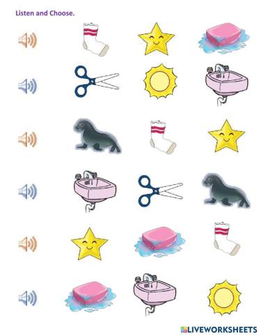 Listen and choose Letter S