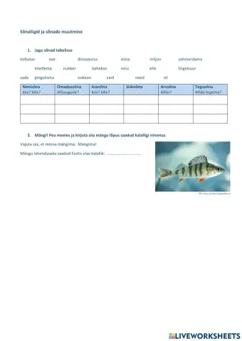 Sõnaliigid. Sisse-, sees- ja seestütlev kääne LIHTSAM, 3.klass