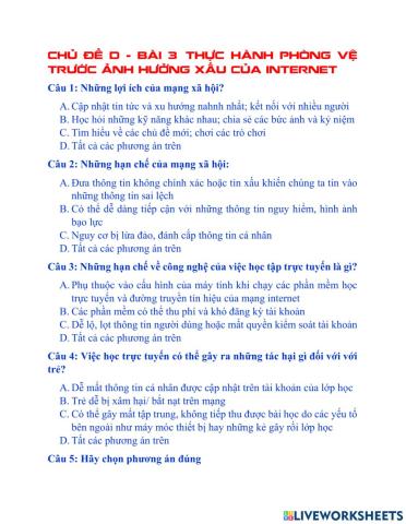 Chủ đề d bài 3 tin học 6