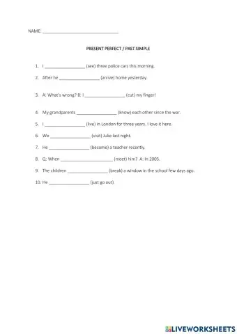 Present perfect - past simple