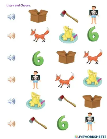 Listen and choose Letter X