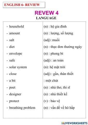 English 6- review 4- language