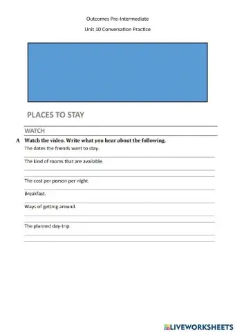 Outcomes Pre-Int U10 Conversation Practice