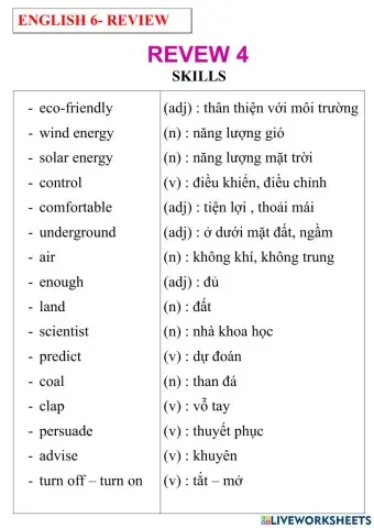 English 6-  review 4- skills