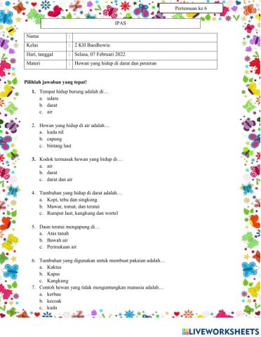 Tempat hidup makhluk hidup