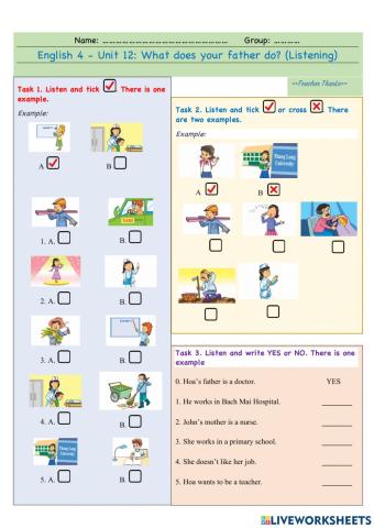 E4-U12-What does your father do? (Listening)