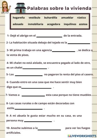 Palabras sobre la vivienda