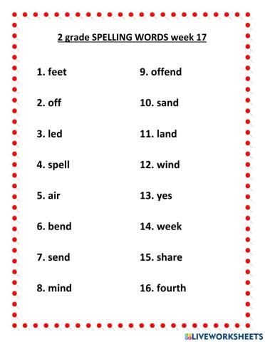Spelling words