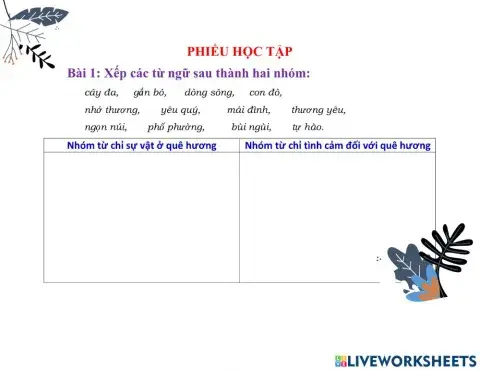 Từ ngữ về quê hương