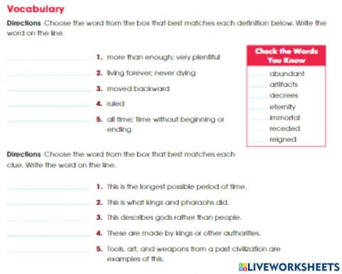 Vocabulary review