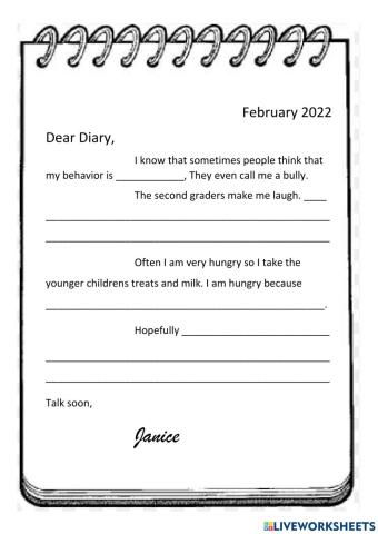 Diary Entry characters point of view