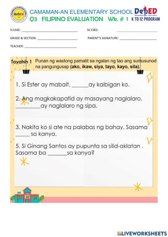 Q3 week1 filipino evaluation