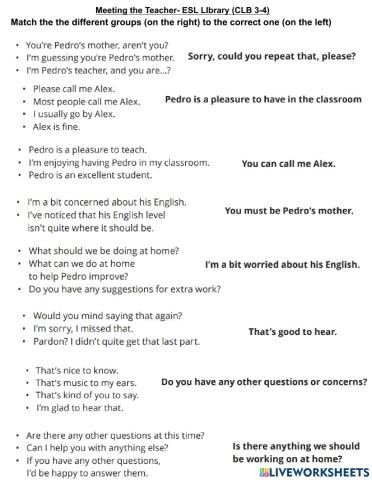 Meet the Teacher-Phrases