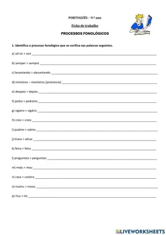 Processos fonológicos