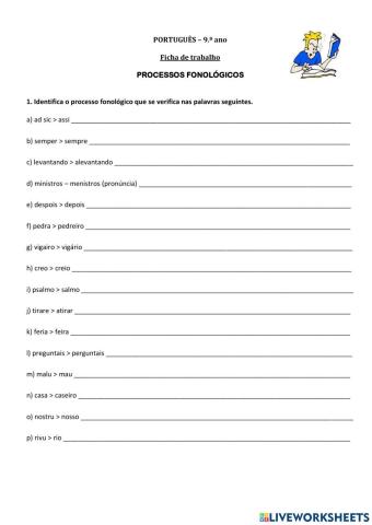 Processos fonológicos