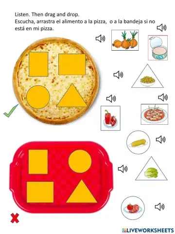 3º drag and drop (pizzak, tray)