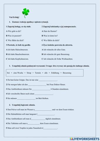 Gesundheit-Wortschatz