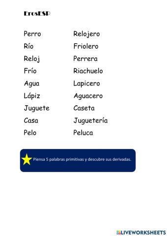 Palabras derivadas (2)