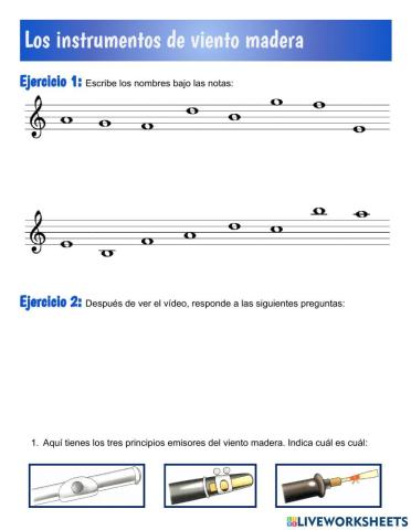 Los instrumentos de viento madera