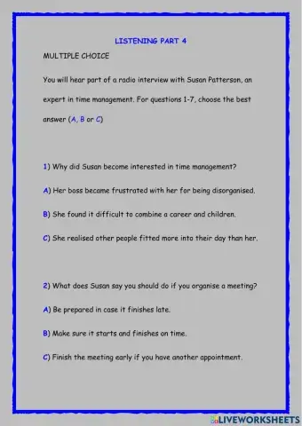 Listening comprehension