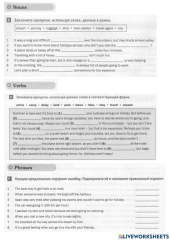 Travelling and transport - Destination A2