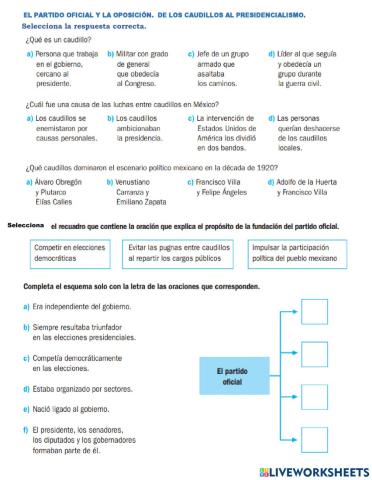 El partido oficial y la oposición
