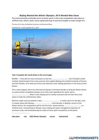 Beijing wanted to host the Winter Olympics