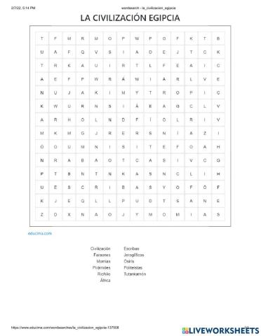 La civilización egipcia