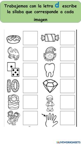 Silabas da, de, di, do, du