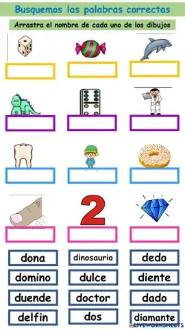 Relacion imagen texto letra d