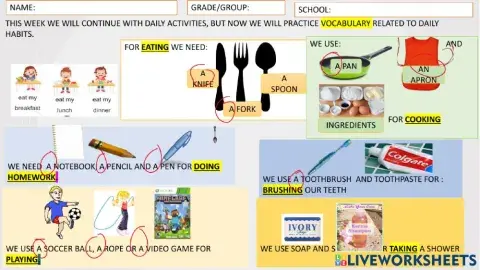 Tom-s daily routines