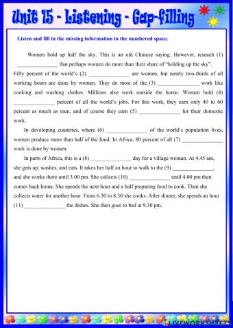 Grade 12-Unit 15-Listening-Gap-filling
