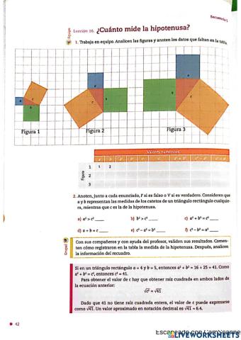 ¿Cuánto mide la hipotenusa?