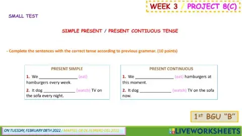 Present simple - present contiuous tense