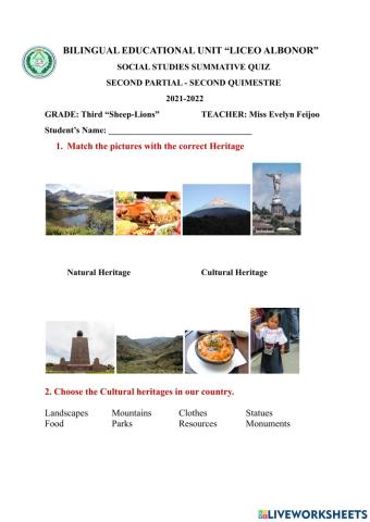 Social Studies Summative Quiz - 2P2Q