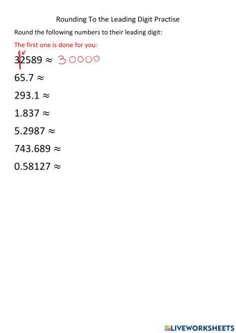 Rounding to the leading digit