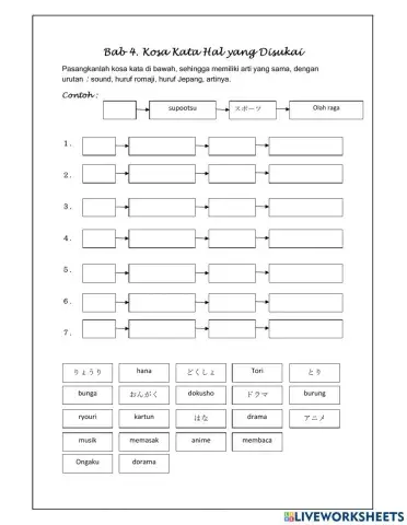 Bab 4: Kosa kata hal yang disukai