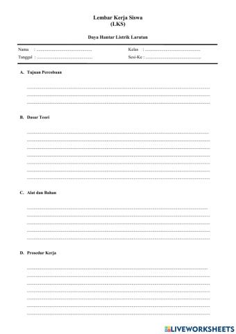 LKS Ujian Praktik - Daya Hantar Listik Larutan