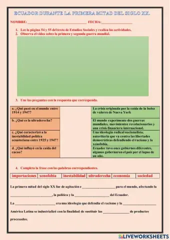 Ecuador durante la primera mitad del siglo xx